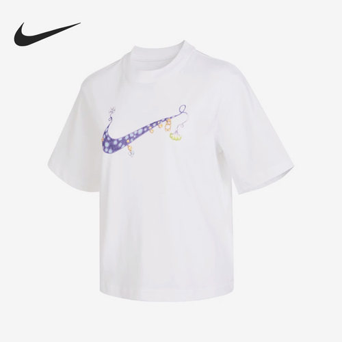 Nike/耐克正品2023夏季女子卡通涂鸦运动休闲短袖FD9315-100