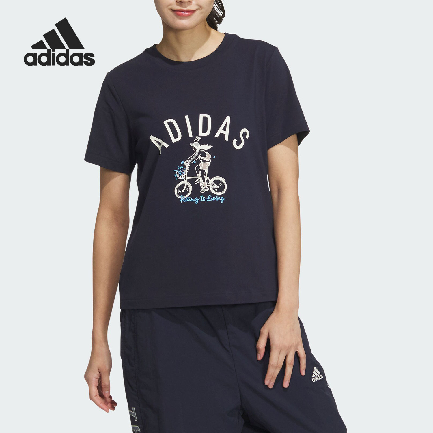 Adidas/阿迪达斯正品W VB TEE2女士印花圆领运动短袖JM4960