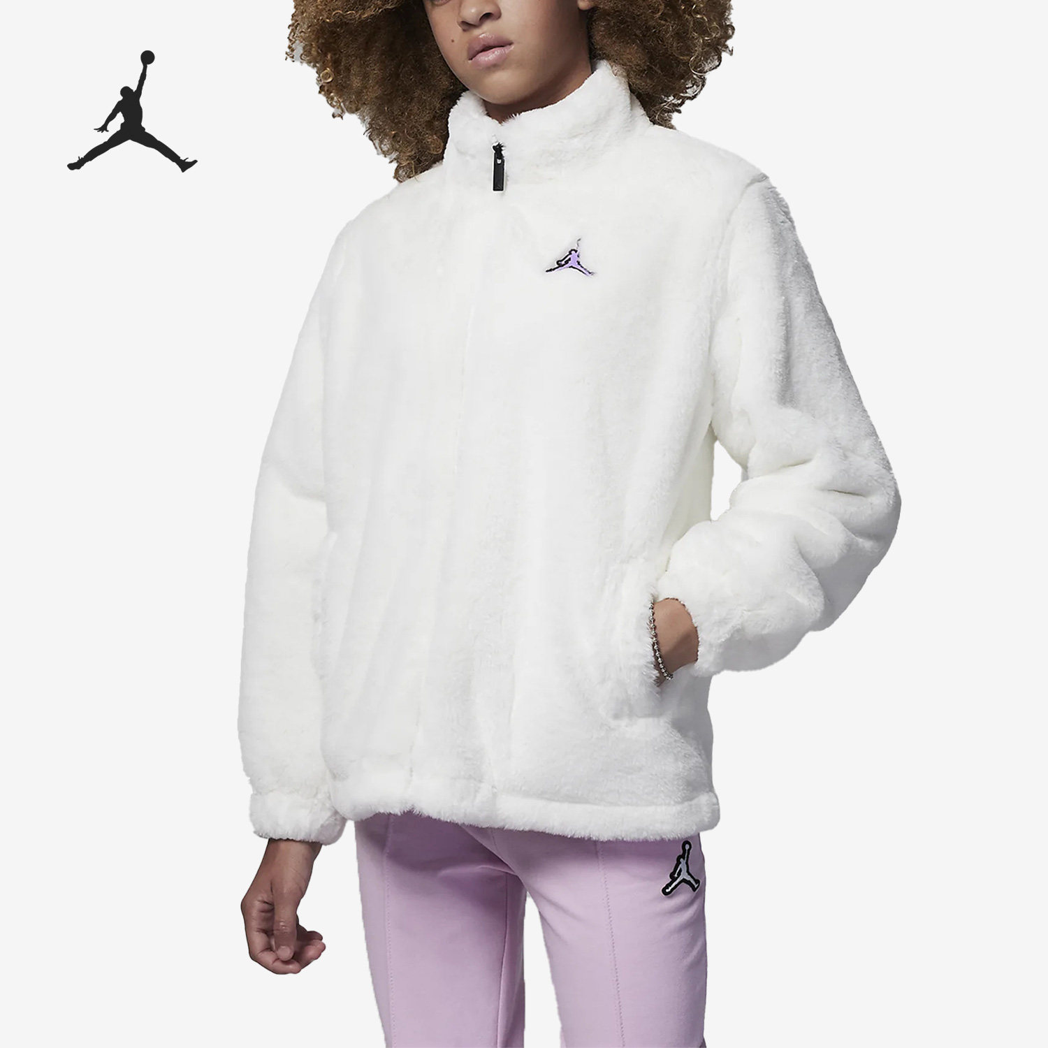 Nike/耐克正品Air Jordan大童人造皮草保暖外套FD4988-133