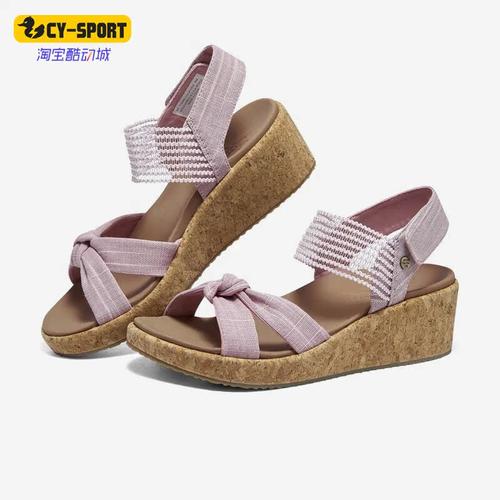 Skechers/斯凯奇正品夏季新款女子休闲厚底透气凉鞋119350-PNK