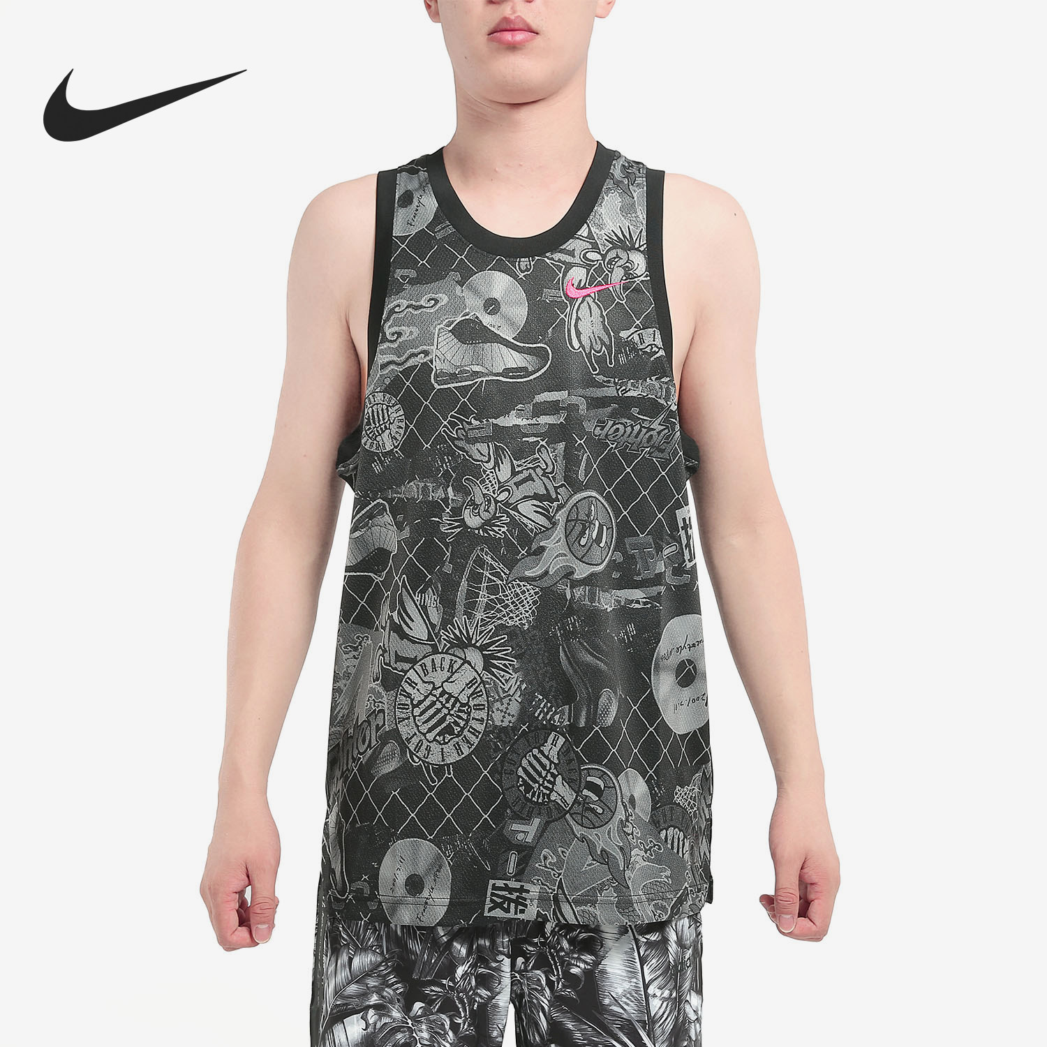 Nike/耐克正品新款男黑色球类运动街头篮球背心CK1182-010图片