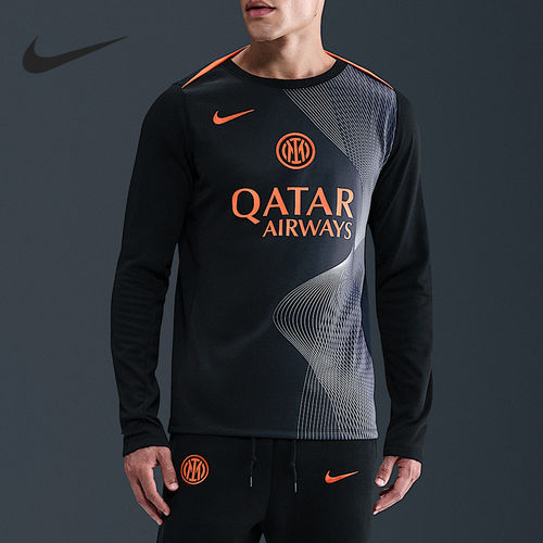 Nike耐克正品Inter Academy Pro男款赛前长袖足球球衣HM3743-010
