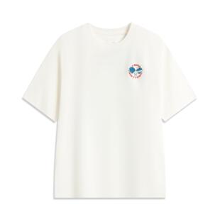 文化衫 李宁正品 圆领套头宽松印花透气短袖 男女款 AHSV745 2025夏季