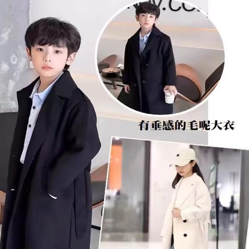 男童呢子大衣西装领长款秋冬2025款儿童帅气英伦风高级感毛呢外套