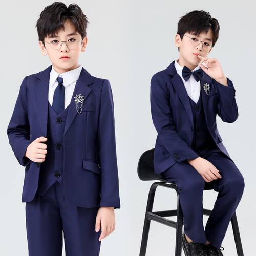 儿童西服套装帅气男童英伦风钢琴演出服小男孩花童礼服小主持人服