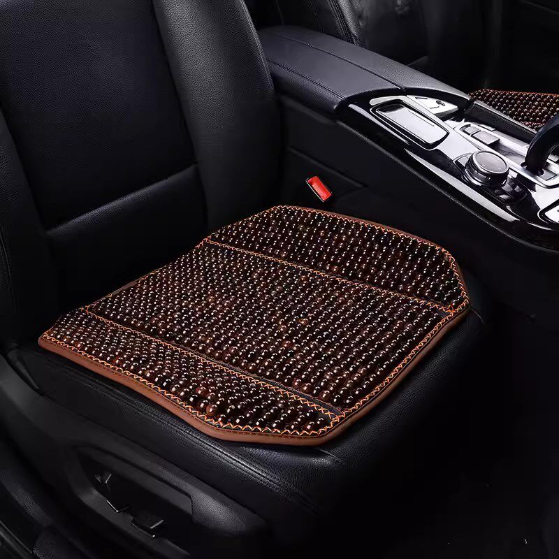 夏季木珠汽车f坐垫鸡翅木座垫新款无靠背三件套小方垫单片车垫透