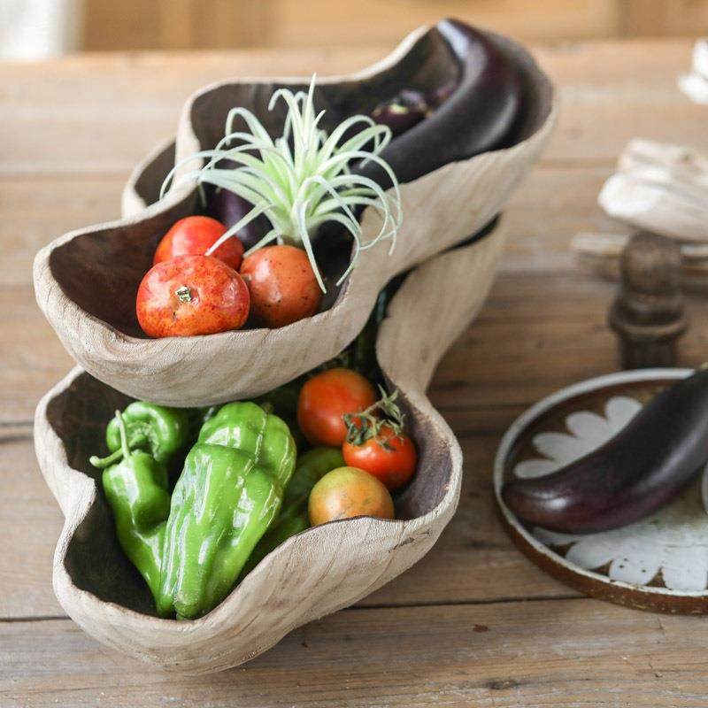 侘寂风水果托盘装饰摆件客厅茶A几家用实木不规则果篓高级感果盆,家居饰品,果盘/果篓,淘宝优惠券,粉丝福利购,淘宝优惠卷