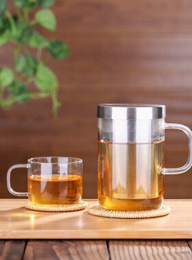 尚明S050/0k49个人商务办公杯男女不锈钢过滤耐热玻璃透明泡茶水