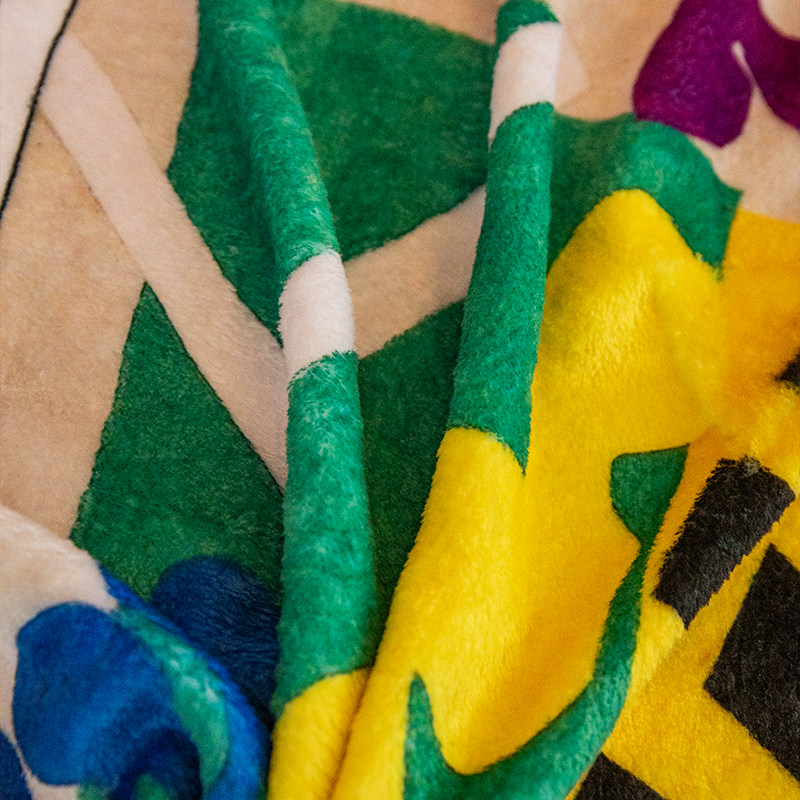 艺术插画沙发全盖毯加绒盖巾防尘坐垫个性抽象沙发V巾盖腿午休毛