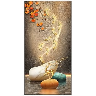 走廊尽头玄幻装饰画入户门正对墙挂画H过道壁画寓意好高级感玄关