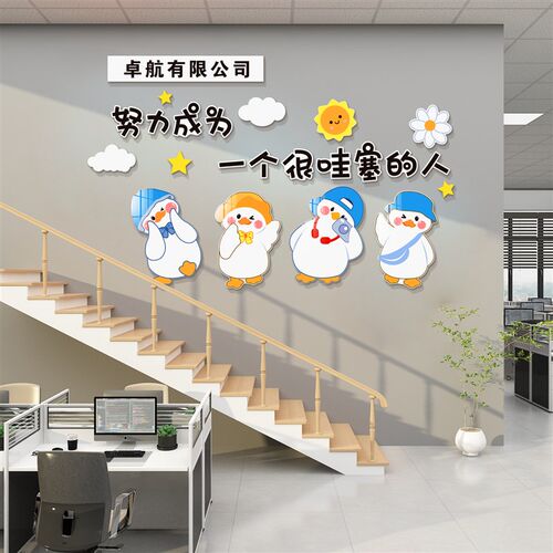 办公室司墙面装饰励志标语企业文化D工位会议背景氛围布置设计贴