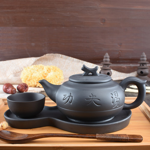 【天天特价】大容量紫砂茶壶餐厅酒F店茶楼功夫汤壶陶瓷养生炖汤