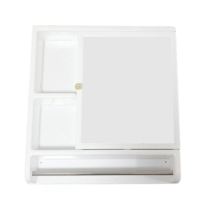 储物柜厕所壁挂式带置物架挂墙式家用组合化妆镜塑料X浴室镜柜镜