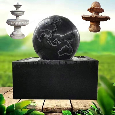 户外流水喷泉鱼池循环庭院石雕滚动圆球鱼水钵造景观鱼.池水景大