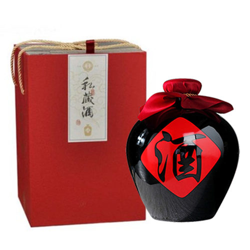 陶瓷密封空酒瓶复古酒盒礼盒1斤2斤3斤5斤10斤乌金V釉黑色泡酒坛