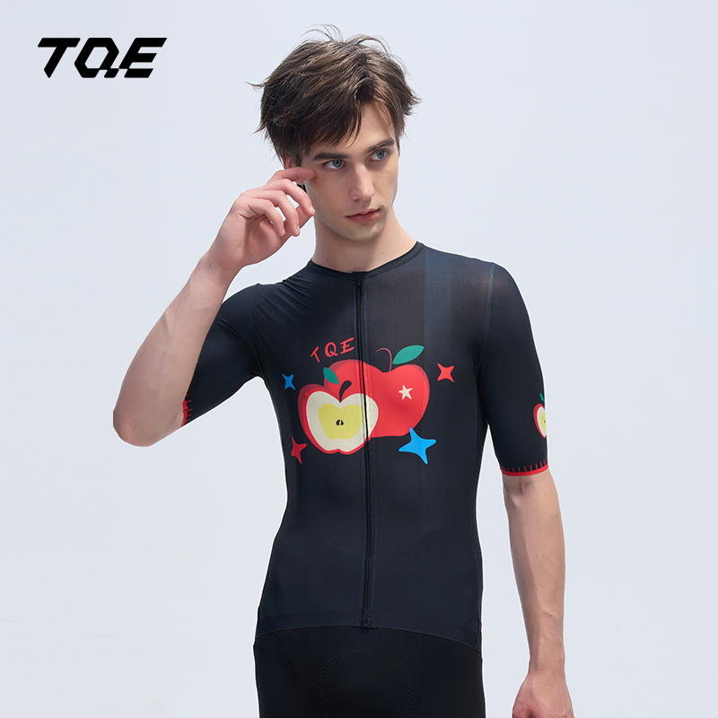 TQE 新款男士夏季印花公路车骑行服短袖男款速干透气户外骑行上衣
