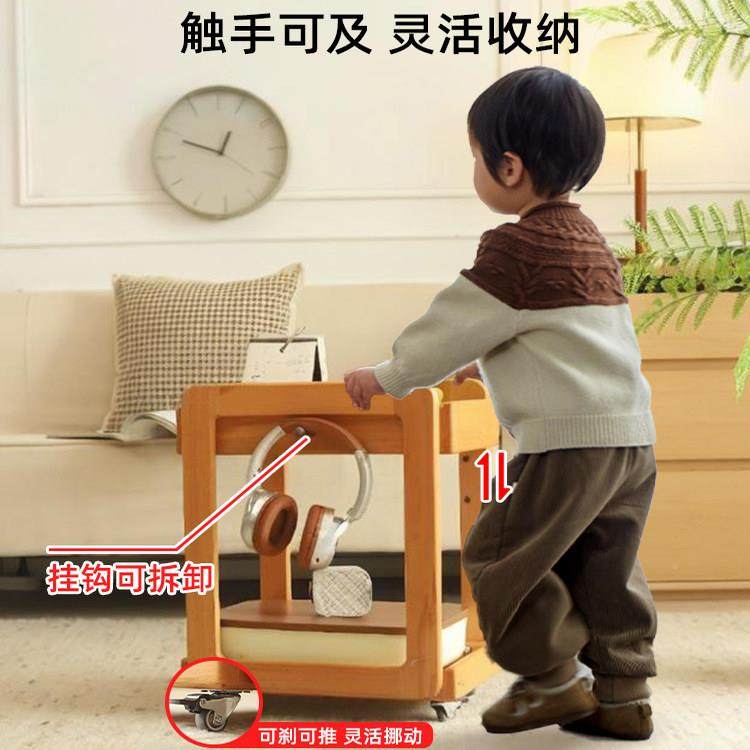 实推木榉木021儿童书包架桌旁桌下移动书架收纳可小车放书包全置,住宅家具,儿童书架,淘宝优惠券,粉丝福利购,淘宝优惠卷