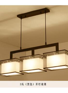 新LVI中禅式现吊灯客厅饭厅意三头饭茶厅灯室吊灯具代简约长方形