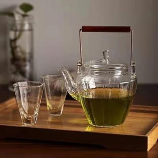 提梁烧水壶煮茶器电陶炉泡茶壶 耐高温玻璃煮茶壶泡茶家用茶具套装