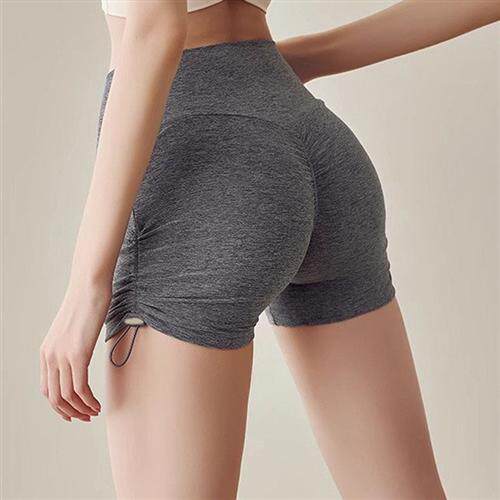运动短裤女夏季骑行跑步外穿蜜桃臀三分裤大码胖mm高腰健身瑜伽裤
