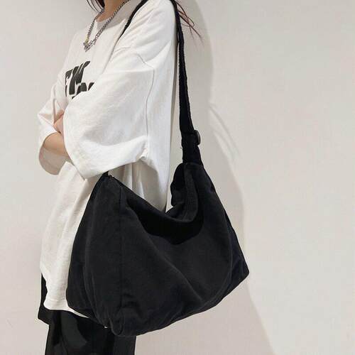 水洗帆布复古中性兜子挎包2023原宿风睿营ins文艺女款肩斜挎