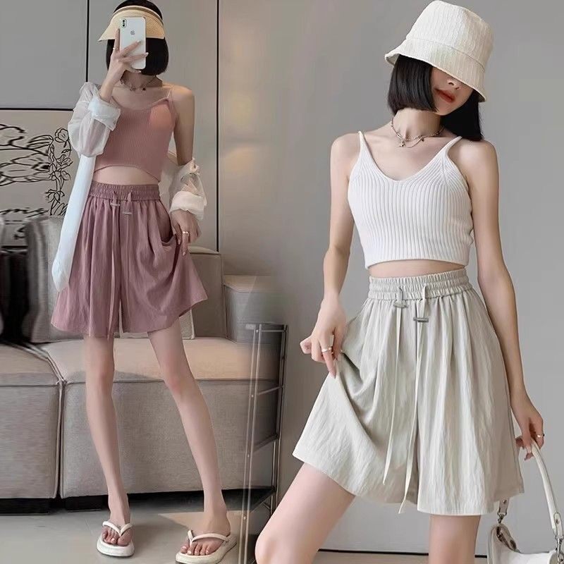 孕妇短裤夏季薄款外穿抽绳款打底裤小个子休闲五分裤子孕妇夏装