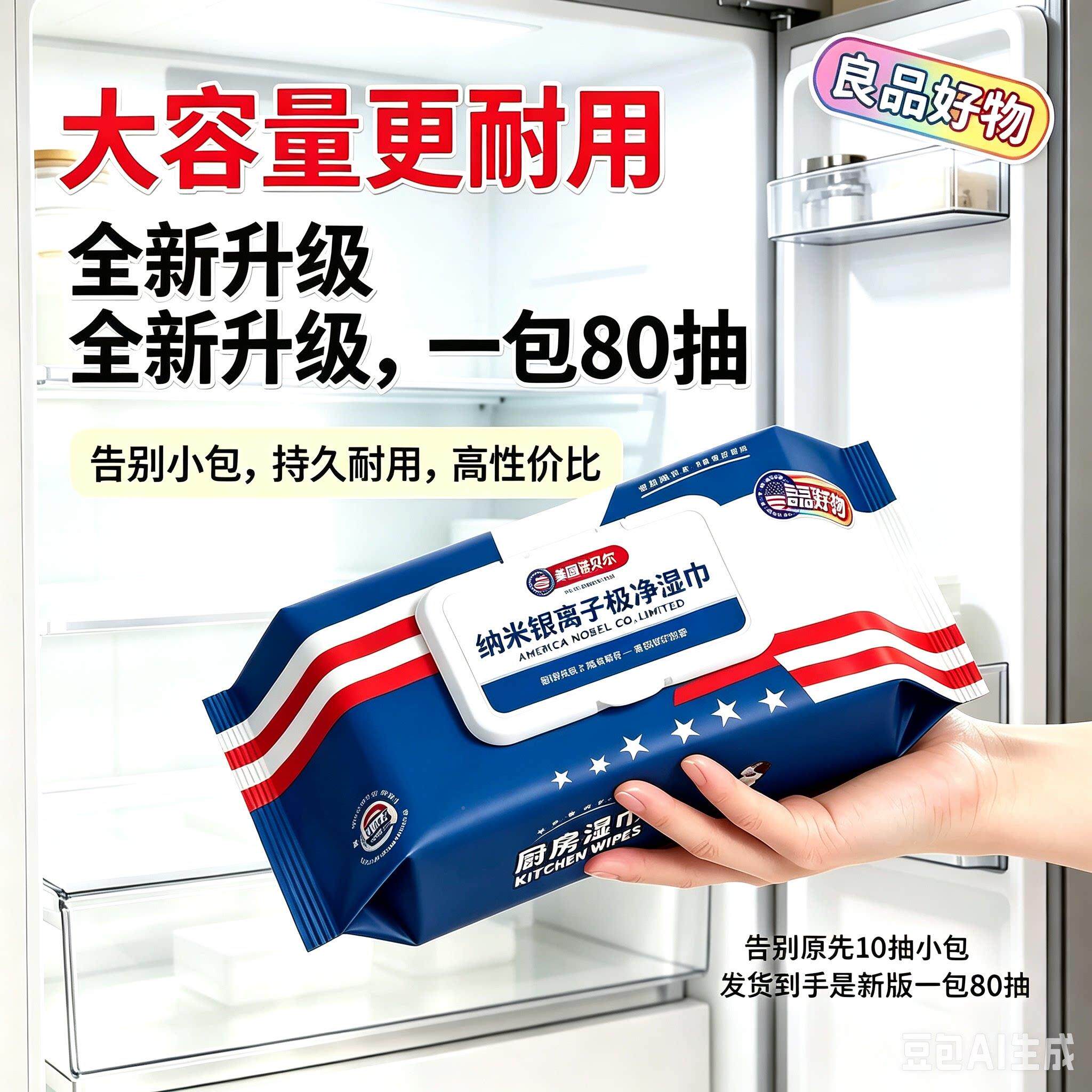 家庭冰AOV箱清洁湿烟巾多去用用途清洁湿巾厨房油机油污去水垢通z