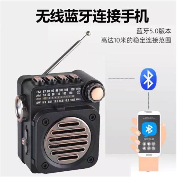 德国品质收音机低音炮桦伊格百货小型多波段多功能蓝牙插卡小音箱