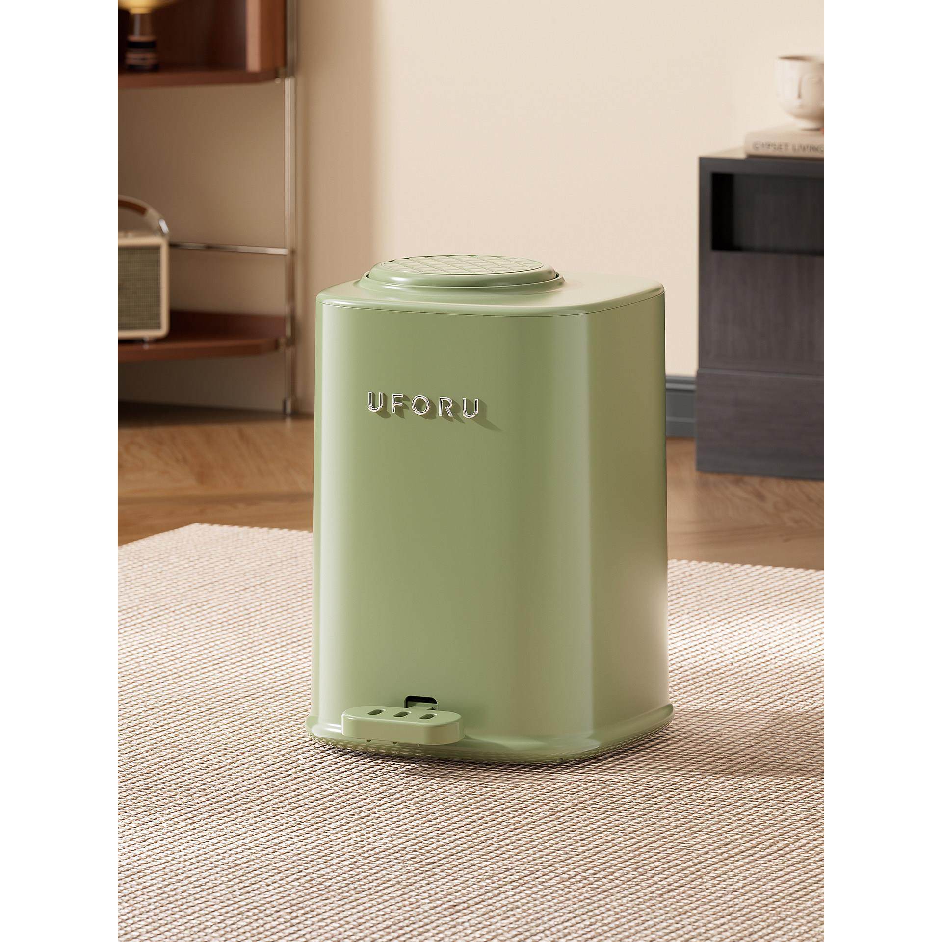 脚踏式垃圾桶家用新款高颜值厨房卧室卫生间带盖按压弹盖卫生筒