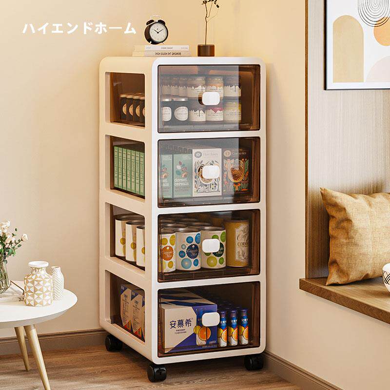 日本零食置物架客厅网红小推车抽屉式多功能收纳柜可移动储物柜子