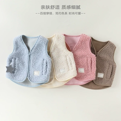 男女童马甲冬装2025新款儿童摇粒绒抗静电保暖背心婴儿内搭外出服