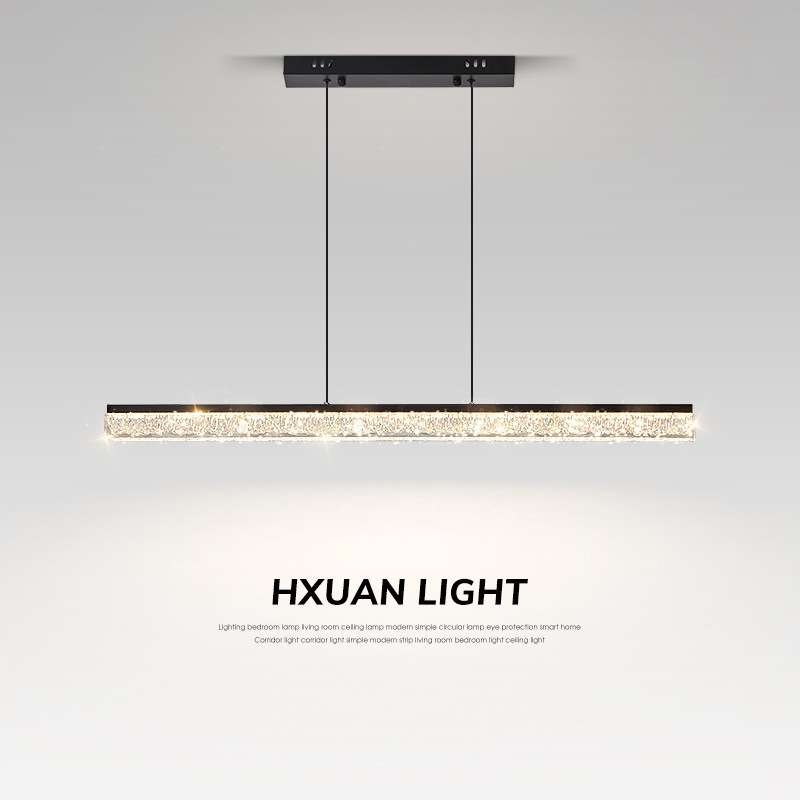 餐厅吊灯意式极简新款吧台岛台主灯高端轻奢护眼饭桌一字长条灯具