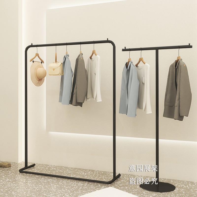 ft男女服店落地式挂衣架XHS示陈列架哑装光黑服展架装网红货架新