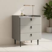 全实木意式 床头柜简约茶几现代柜子储物轻奢置物家用整装 床边柜