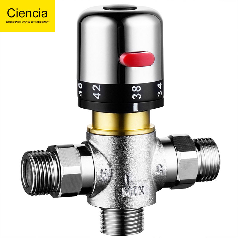 Cienica铜镀铬恒温混水阀