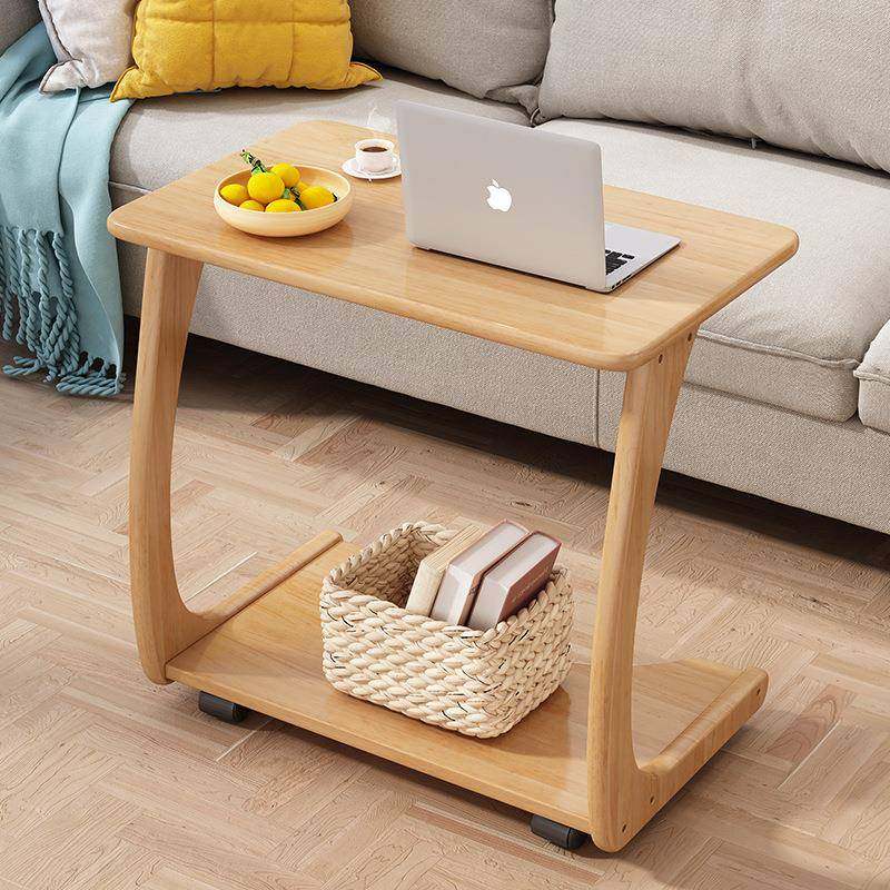 实木沙发轮厅边BSO几柜可移动桌子带迷你茶几客型小户C型方角几