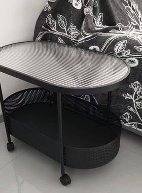 简约沙发小户型LCG椭圆边几几客小厅奶油风茶卧小桌子室玻璃移动