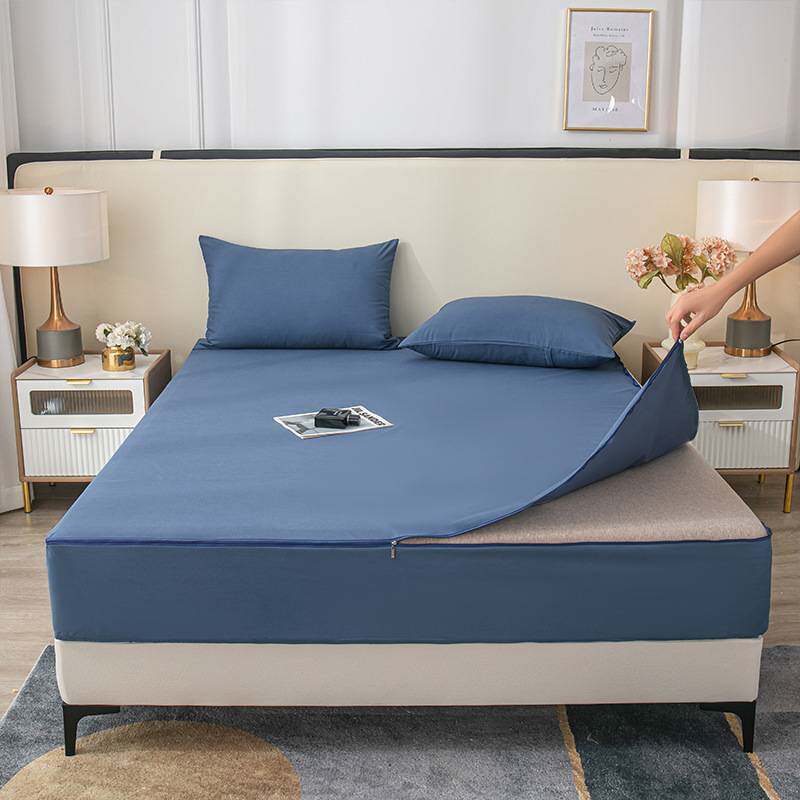 六面全包床笠单件乳胶席梦思床垫床罩保护床套拉链款防尘罩保护J^