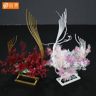 成品铁艺花新现款婚庆道具桌花插架子婚礼场VTN舞花台布器置t台路