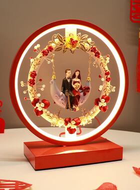 新款台结灯卧室ZCI床头婚创意时尚高档红色新房婚房饰实用庆婚装