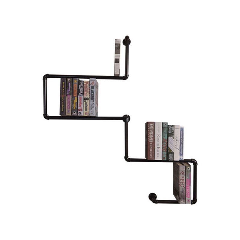 复古水管书架置物架隔板铁艺创意个性美式乡村工业简易LOFT书架