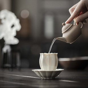轻奢复古草木灰釉手工陶瓷主人杯功夫茶具家用品茗杯茶杯闻香杯