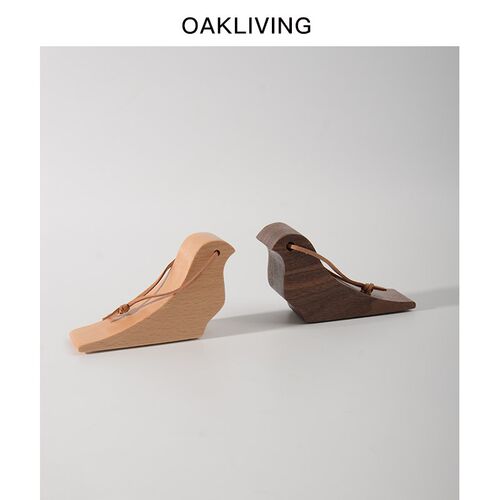 oakliving榉木胡桃木阻门器家用挡门门阻防撞门塞实木安全防滑