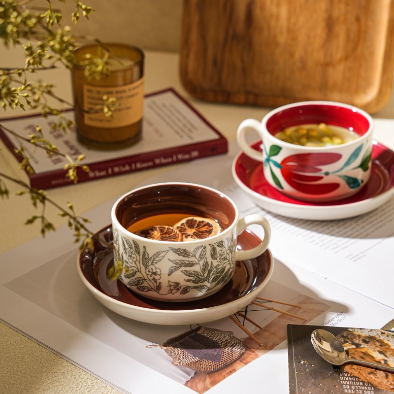 舍里芬兰中古咖啡杯碟套装家用女生高颜值轻奢下午茶拿铁杯马克杯