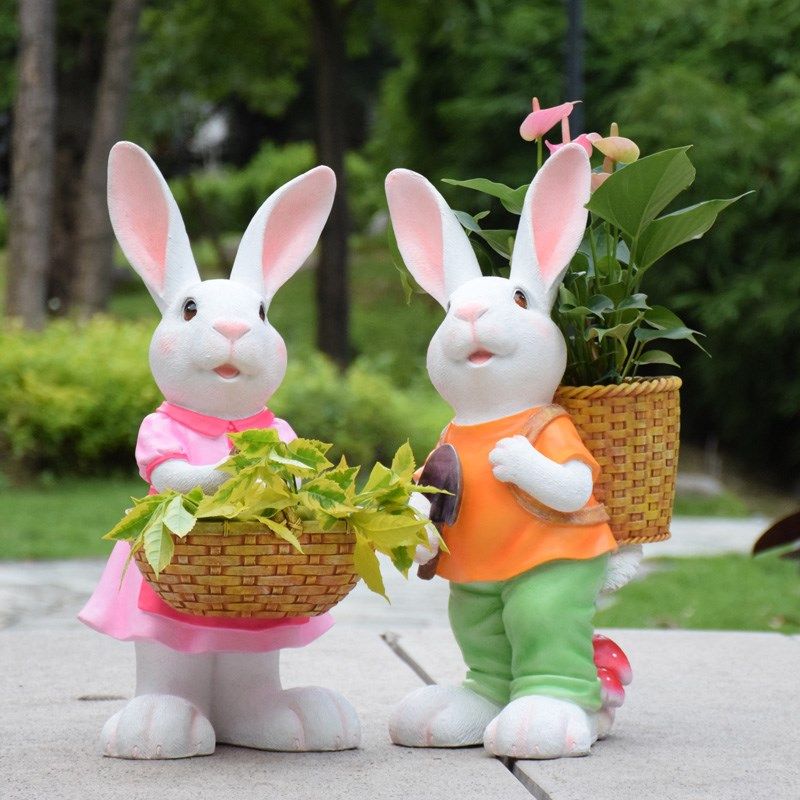 户外花园庭院卡通兔子花盆小区草坪摆件幼儿园雕塑园林景观装饰品,家居饰品,户外/庭院摆件,淘宝优惠券,粉丝福利购,淘宝优惠卷