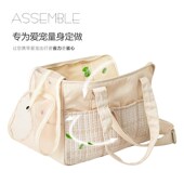 便携猫咪外出包棉帆布透气猫包斜跨单肩小狗狗泰迪宠物包手提猫包