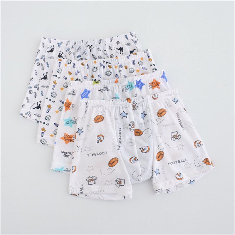 4条装 小AB内衣儿童内衣裤男童抗菌四角内裤纯棉四季卡通内裤3051