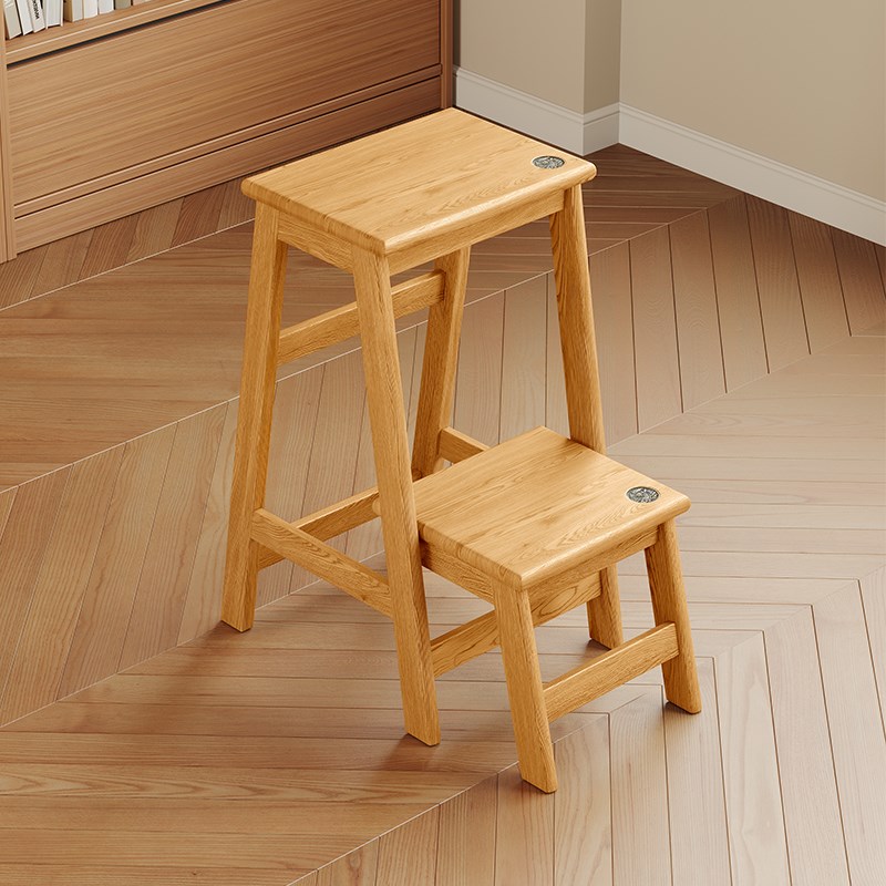 家用实木可折叠凳子多功能创意穿鞋凳厨房客厅两用登高阶梯凳高登