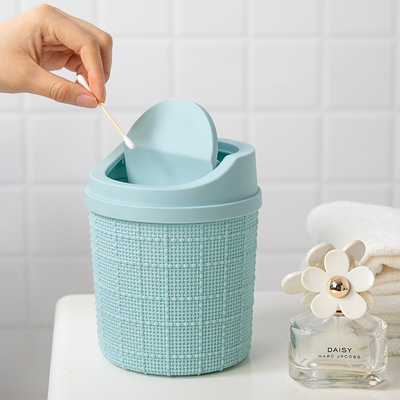 桌面小号垃圾桶创意北欧风可爱少女卧室卡通小型迷你带盖宿舍床上