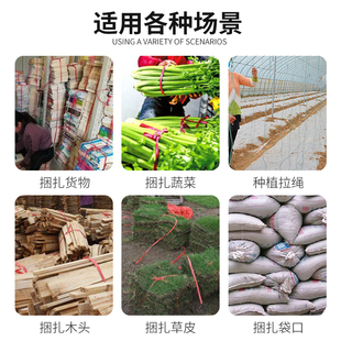 塑料绳子打包绳捆扎捆绑缝包装撕裂带尼龙封菜包扎口袋红色白线团